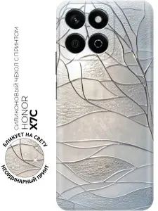 Силиконовый чехол на Honor X7C с принтом "Зимние деревья"