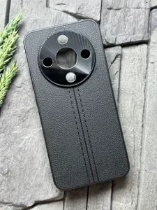 Чехол противоударный для Honor X9d ( Хонор Икс9Д / Х9д ) с защитой камеры , текстура кожи , черный