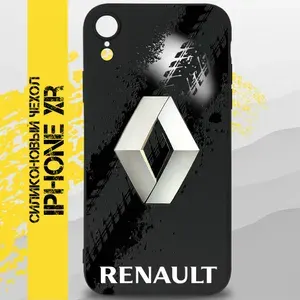 Чехол на iPhone Xr / на Айфон Xr, на Айфон Хр с принтом авто Рено, Renault черный силиконовый