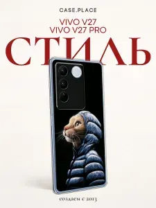 Силиконовый чехол на Vivo V27 / V27 Pro / Виво V27 / V27 Про кот