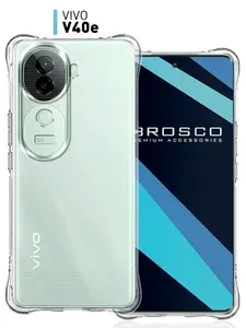 Противоударный чехол для Vivo V40e (Виво В40е) с усиленными углами и защитой модуля камер, силиконовый прозрачный ROSCO