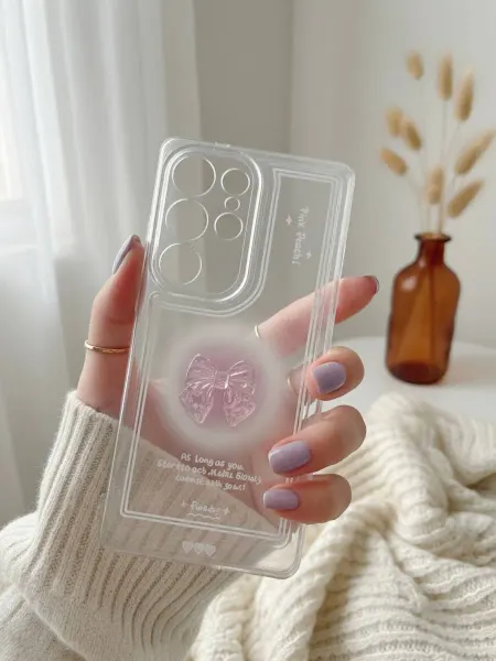 Good Luck Clover Чехол на Samsung S21 Ultra Перламутровый Бантик
