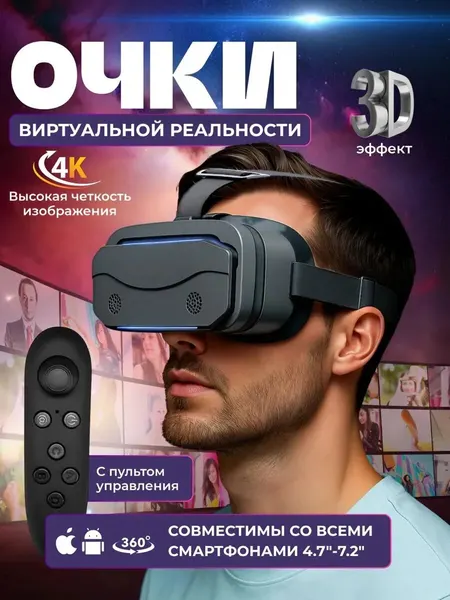 Очки виртуальные для смартфонов, шлем виртуальной реальности