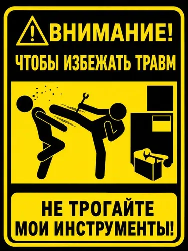 Плакат "Не трогайте мои инструменты"