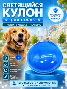 Светящийся маячок для собак и кошек на ошейник, синий