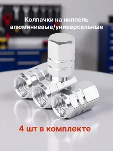 Колпачок на вентиль автомобильный, 4 шт.