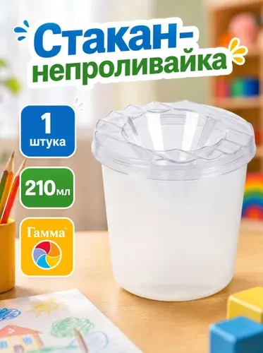 Стакан-непроливайка, прозрачная