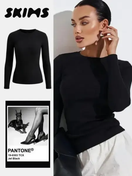 COFFA LADY Лонгслив в рубчик облегающий skims