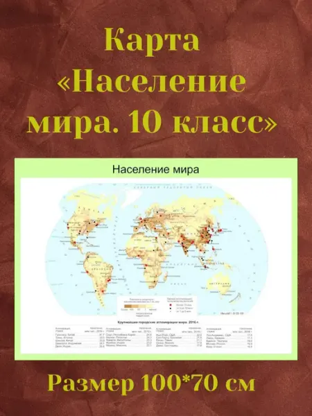 Карта «Население мира. 10 класс»