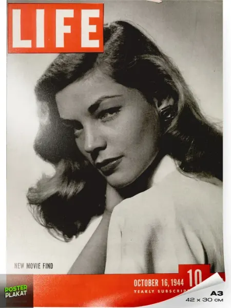 Постер LIFE Лорен Бэколл Lauren Bacall винтаж ретро на стену Постер Плакат