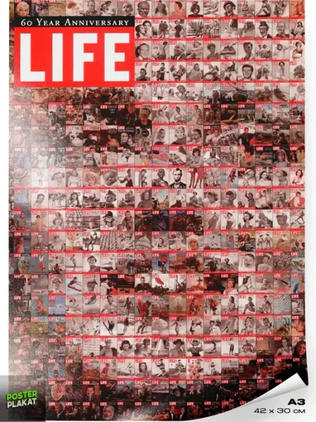 Постер LIFE Коллаж обложек LIFE интерьерный винтаж на стену Постер Плакат