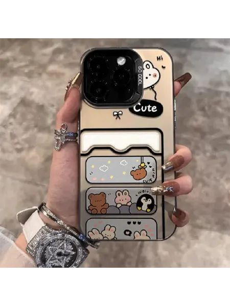 Чехол на IPHONE 12 12 PRO чёрный милые звери
