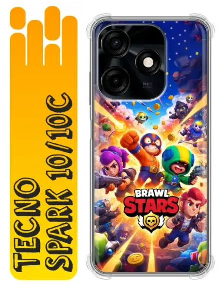 Чехол на Tecno Spark 10, 10С Броул Старс для мальчика 360skin