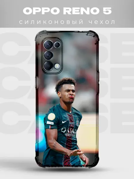 Чехол на Oppo Reno 5 ПСЖ футболист форма PRINTberries