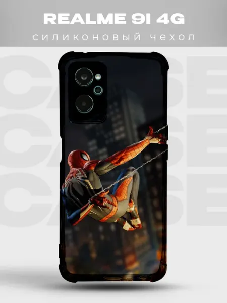 Чехол на Realme 9i Человек-паук марвел spiderman комикс PRINTberries