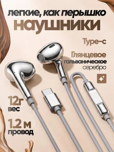 Наушники проводные Type-C с микрофоном ProOutlet
