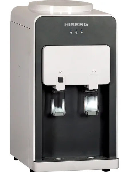 Настольный кулер для воды HIBERG DK-20W с компрессорным охлаждением и нагревом, белый с серым