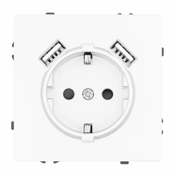 Розетка белая, USB-A, USB-A электрическая, модуль, Vell Grand {V702205}