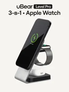 Беспроводное зарядное устройство uBear Level Pro 3-в-1, с поддержкой MagSafe, для Apple Watch