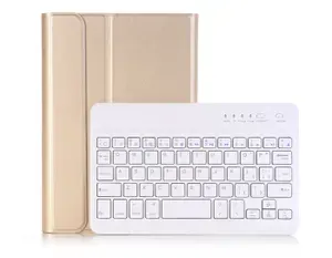 Клавиатура MyPads для Samsung Galaxy Tab A 8.0 (2019) SM-T290 / T295 съемная беспроводная Bluetooth в комплекте c кожаным чехлом и пластиковыми наклейками с русскими буквами