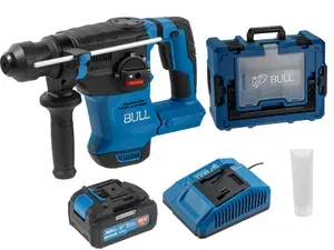 BULL Перфоратор аккумуляторный CBH 1826 XLTpro С 1 аккумулятором 18В 4Ач, зарядным устройством в кейсе (1333735)