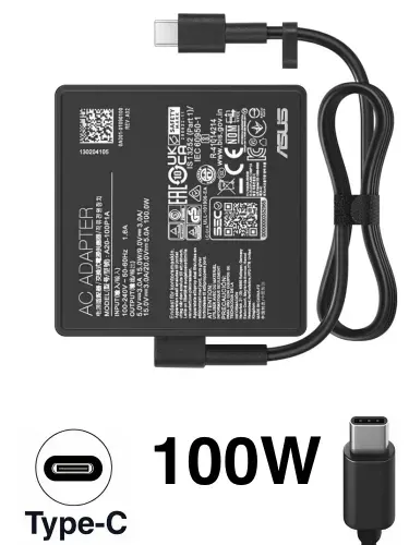 Зарядное устройство для ноутбука Asus, ZenBook Flip 14 UP5401EA, 20V - 5A, (Штекер: Type-C) 100 Вт Квадратный