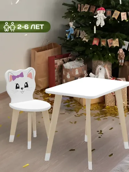 ComfortPlus Мебельный Стол и стул «Кошечка»