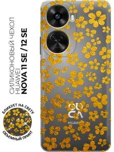 Силиконовый чехол на Huawei nova 11 SE / 12 SE с принтом "Мерцающие соцветия" прозрачный