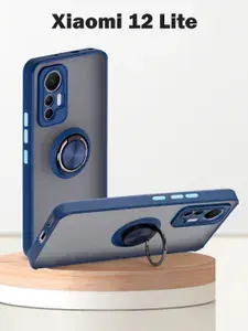 Чехол для Xiaomi 12 Lite (сяоми 12 лайт), с кольцом, защита камеры, синий
