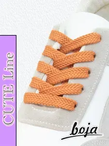 Шнурки для обуви CUTE Line, плоские, 120 см, горчичные (оранжевые), для кроссовок и кед, не эластичные и без фиксаторов