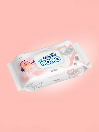 ULTRA COMPACT Детские влажные салфетки "Mini Momo" с козьем молоком 60 шт