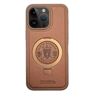 Чехол для iPhone 16 Pro Max Primo Series Genuine Santa Barbara Leather Case, Коричневый