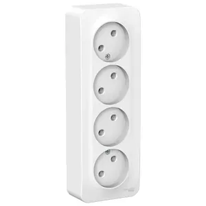 РОЗЕТКА 4-ая без заземления без шторок, ИЗОЛ.ПЛ., 16А, 250В, БЕЛЫЙ Systeme Electric Blanca