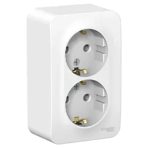 РОЗЕТКА двойная с заземлением без шторок, ИЗОЛ.ПЛ., 16А, 250В, БЕЛЫЙ Systeme Electric Blanca