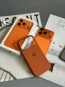 Чехол силиконовый для iPhone 17 Pro / Silicone Case MagSafe / Фирменная Анимация / Закрытая Camera Control кнопка / Terra Cotta