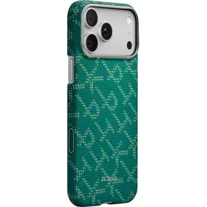 Чехол Pitaka Monogram Ultra-Slim Case для iPhone 17 Pro, зелено-золотой KI1701PTK