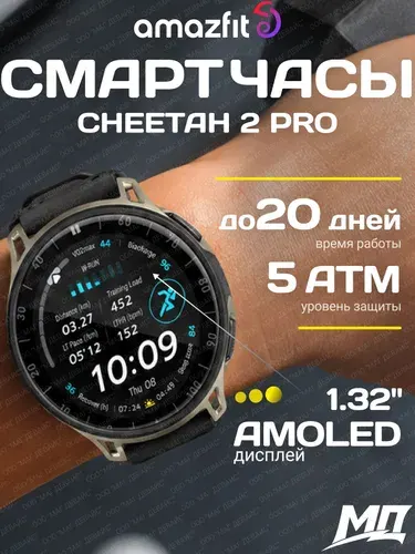 Смарт-часы Amazfit Cheetah 2 Pro (A2564), 43mm, Titanium