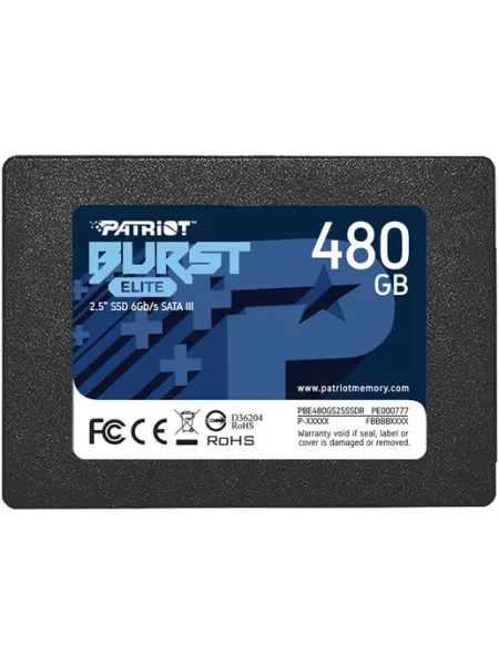 Patriot Memory 480 ГБ Внутренний SSD-диск Burst Elite, 2.5", SATA (PBE480GS25SSDR)