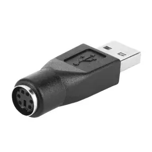 Штекер - переходник (адаптер) с USB (папа) на PS/2 (мама) конвертер для клавиатуры, мышки компьютера ПК (Черный, Зеленый) 1шт