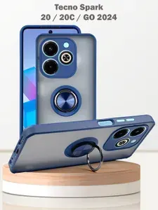 Чехол для Tecno Spark 20 / 20C / Spark GO 2024, с кольцом, подставка, синий