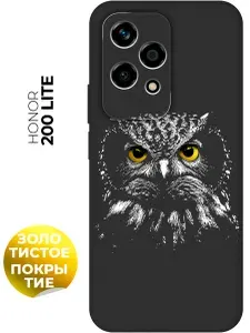 Силиконовый чехол на Honor 200 lite с принтом "Ночной хищник" матовый черный