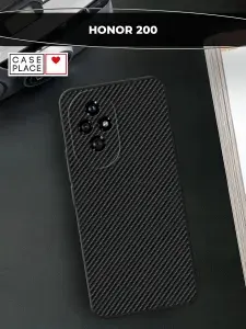 Чехол на Хонор 200 с принтом "Черный карбон"