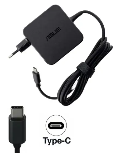 Зарядное устройство для ноутбука Asus, B9400, 20V - 3.25A, (Штекер: Type-C) 65 Вт Квадратный