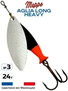 Блесна Mepps AGLIA LONG HEAVY (silver-black / №3 / 24 г)