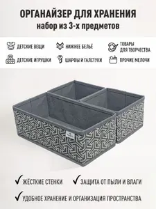 Органайзер для хранения вещей, "Вектор" 29х29х10 см, коробка для хранения белья, носков