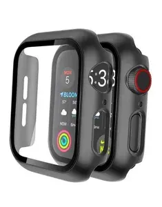 Пластиковый чехол для Apple Watch 41 мм, бампер для смарт-часов, защитный кейс на часы Apple Watch 7, черный