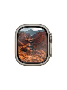 Стекло Uniq Optix Vivid на Apple Watch Ultra 49 mm / Эпл Вотч Ультра 49 мм полноэкранное с высокой цветопередачей с рамкой для установки, прозрачное с черным контуром