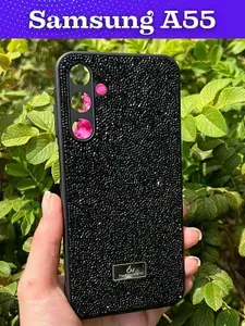 Чехол на Samsung A55 5G / Самсунг А55 5G силиконовый the bling world (Черный)