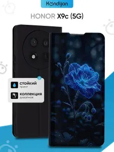 Чехол на Honor X9c 5G с рисунком, противоударный, с магнитом, черный с принтом РЫЦАРЬ / Хонор Х9с