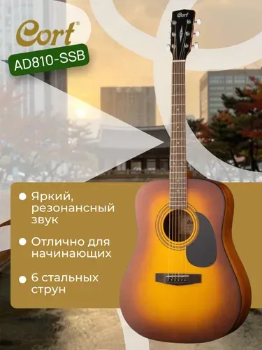 Гитара акустическая 6 струнная Cort AD810-SSB